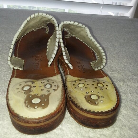 Size 8 Jack Rogers Leather Sandals Worn White - Picture 8 of 11